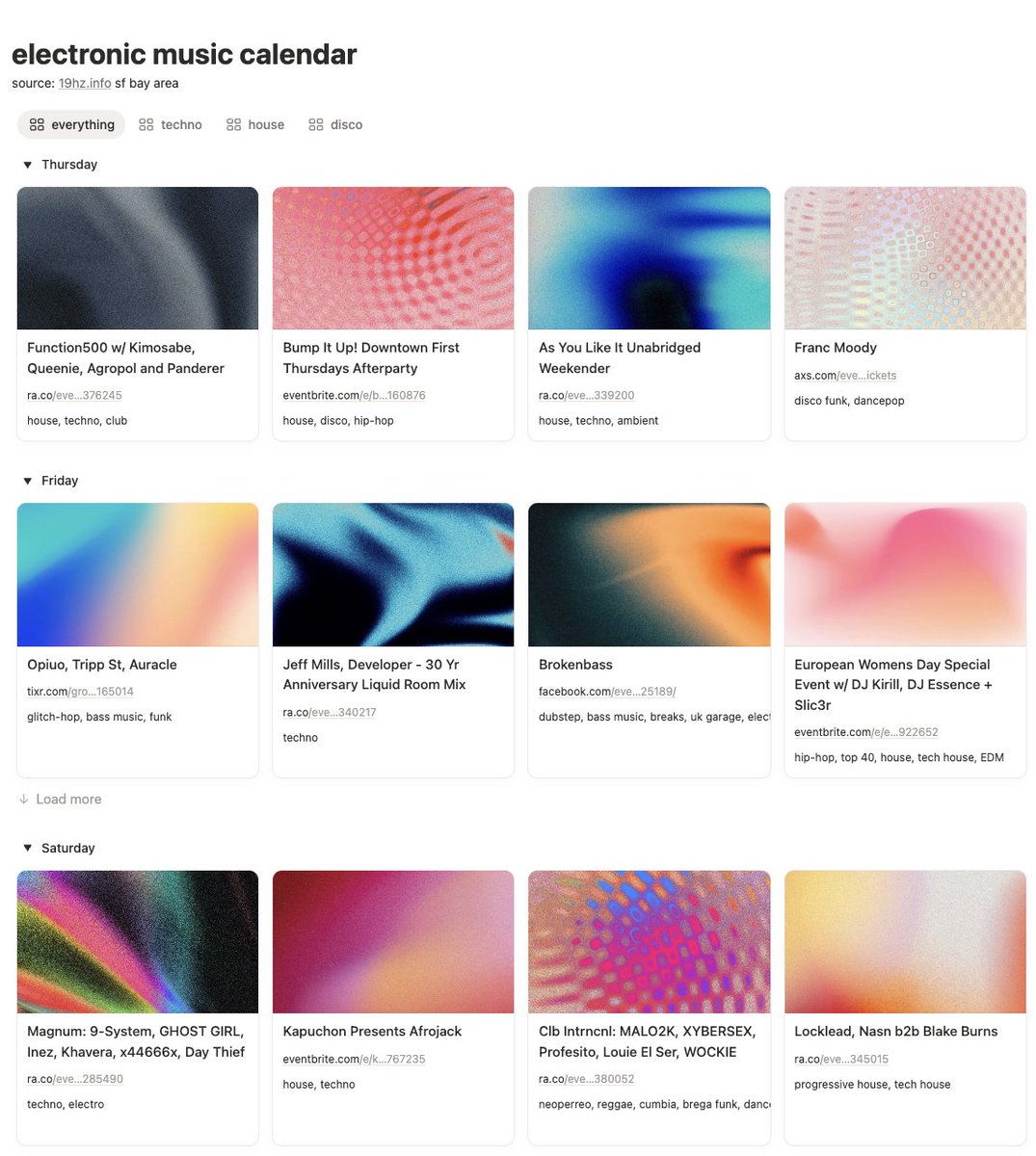khloyakafe's tweet photo. i had Claude Code build a Notion Worker that syncs SF's electronic music events into a Notion database with dates, venues, genres, prices, etc

icymi you can sync any external data into Notion (for any use case) https://t.co/V8Ly8MGe9S