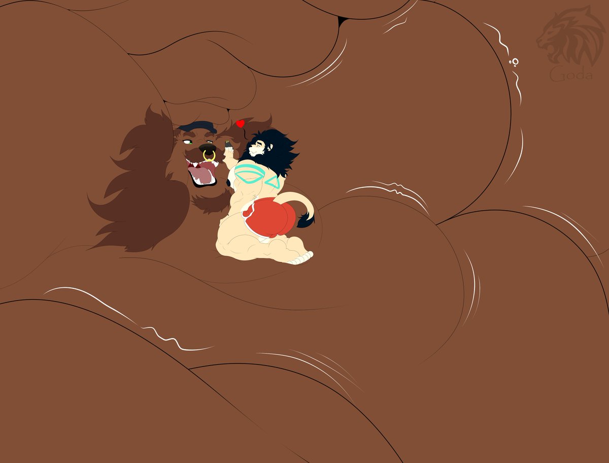 GodaQuesillo's tweet photo. One day I ran into a huge trucker bear. He offered me a ride, so as a thank-you, I decided to put my cooking skills to work to take care of him and make sure he stays full and round~  

Ft: @LoupioMaster 

#wg #weightgain #maleweightgain #gainerart #fatfur #fatfurry https://t.co/wcdCcew0xA