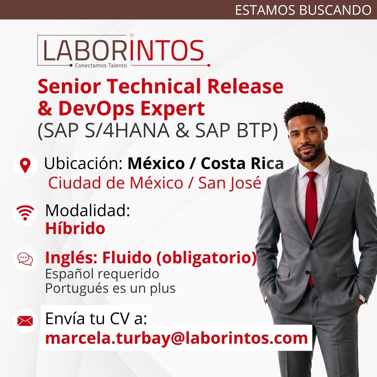 Laborintos's tweet photo. SAP DevOps &amp; Release experts — this opportunity is for you.

https://t.co/31iUAooZT7

🌎 Mexico City / Costa Rica
🏢 Hybrid
🧠 SAP S/4HANA + SAP BTP + DevOps + ALM
🗣️ Fluent English required
💬 Link in bio to apply
Or send your CV to:
 marcela.turbay@laborintos.com https://t.co/5Za8nXbp1P