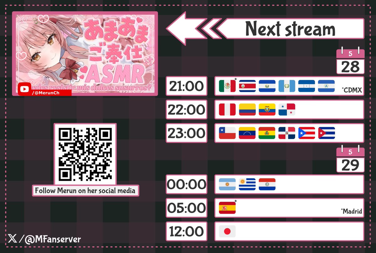 MFanserver's tweet photo. Next scheduled stream
▶️ https://t.co/0ejSumChWM

Follow Merun on her social media
📲 https://t.co/yxwisBMi96 https://t.co/Inht4GEvOh