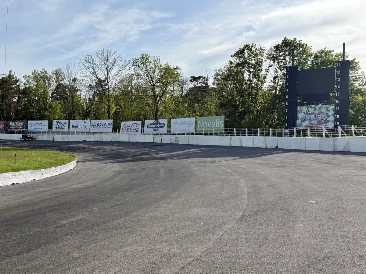 OswegoSpeedway's tweet photo. 🔥 The traction compound has been applied to the middle to outside grooves of the Speedway racing surface ahead of our 75th Season Kickoff this Saturday, May 30!

The track is ready to go for the 50-lap, $6,000-to-win Oswego Super Challenge opener for the ISMA/MSS Winged Supermodifieds, the 33-lap, $1,333-to-win Ray Hedger Memorial for the @PathfinderBank SBS presented by Salmon River Maple Products & Maplewood Bar & Grill, and the 30-lap, $2,000-to-win season opener for the Oswego County Tourism 350 Supermodifieds. 🏁  

#SteelPalace | #Oswego75 | #ISMAMSSSupers | #SBSupers | #350Supers