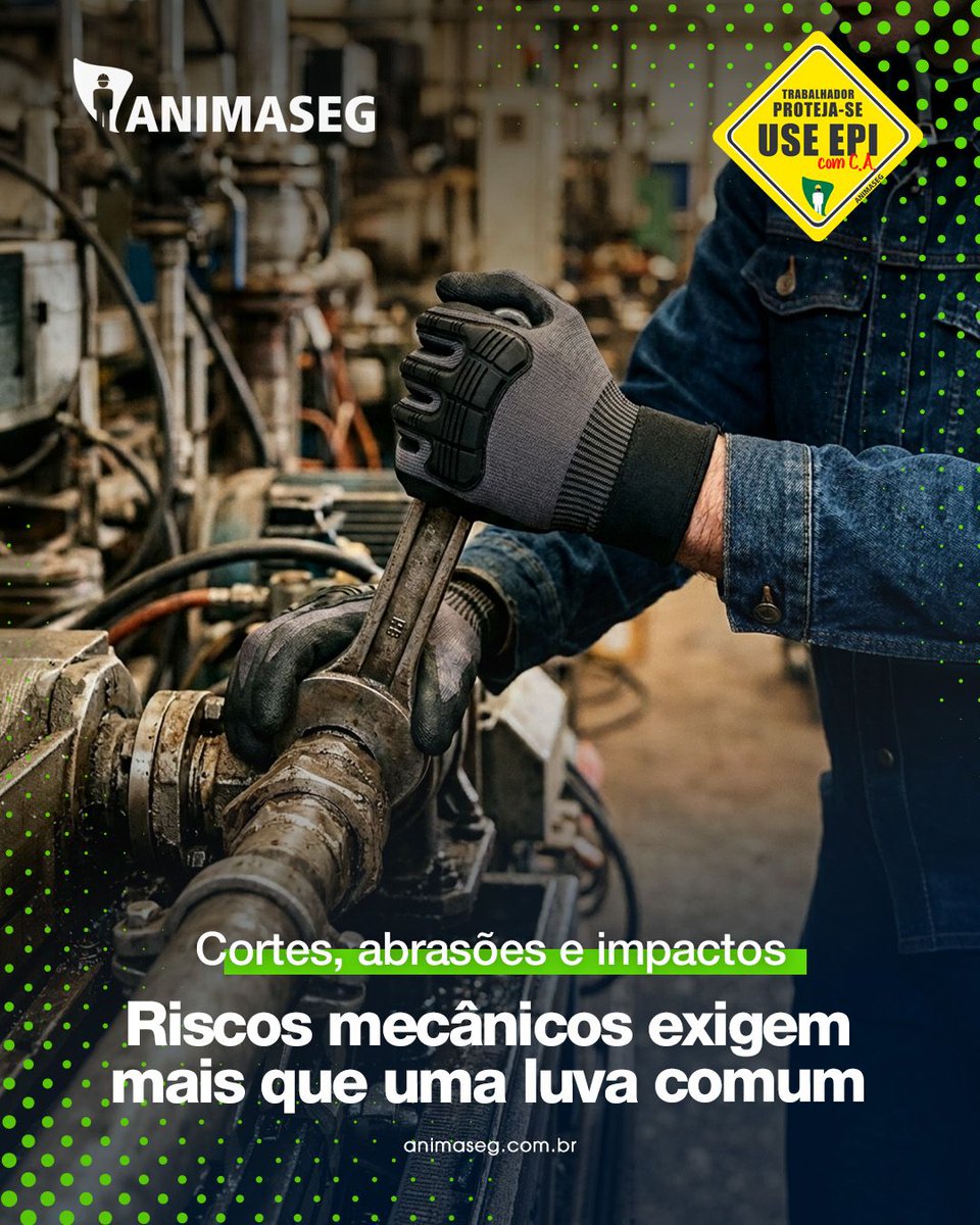 ANIMASEG's tweet photo. Não é só usar luvas, é escolher a proteção certa para a sua operação.

🔹 Resistência a cortes e abrasão
🔹 Absorção de impacto
🔹 Conforto e destreza
🔹 CA Válido (indispensável!) 

A Animaseg conecta você a tecnologias que priorizam a vida. https://t.co/HAAvtWM6oC