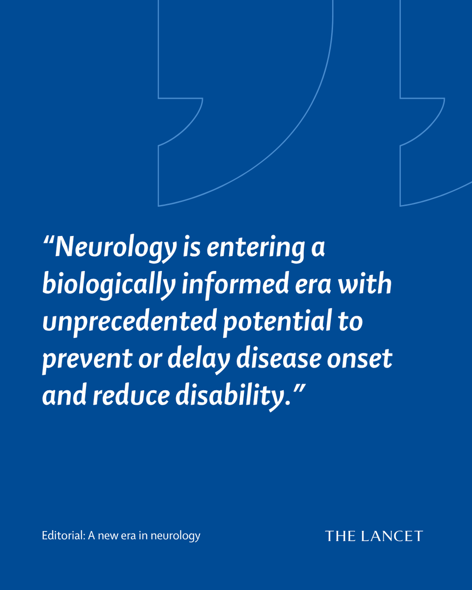 TheLancet's tweet photo. Neurological disorders are the leading cause of disability worldwide. But neurology is transforming.

“Neurology is entering a biologically informed era with unprecedented potential to prevent or delay disease onset and reduce disability”, states our latest Editorial. Read more: https://t.co/giGPUwj7V8