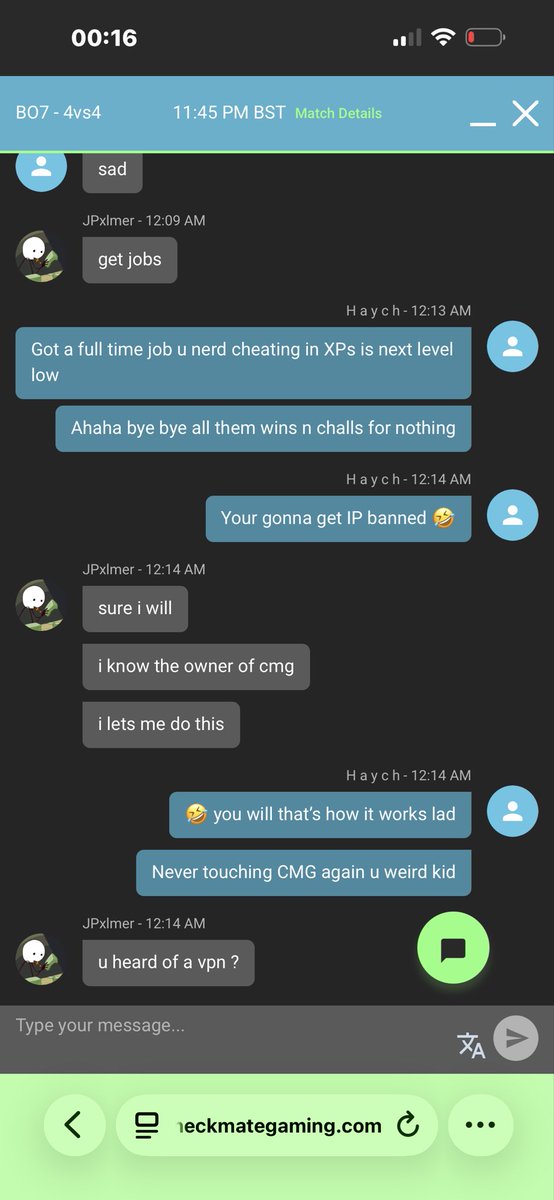 Vexyy03's tweet photo. JPxlmer#3765028 @CMG_Esports apparently you let this kid cheat on XP matches according to him @CallofDuty https://t.co/YwiSdsdzFm