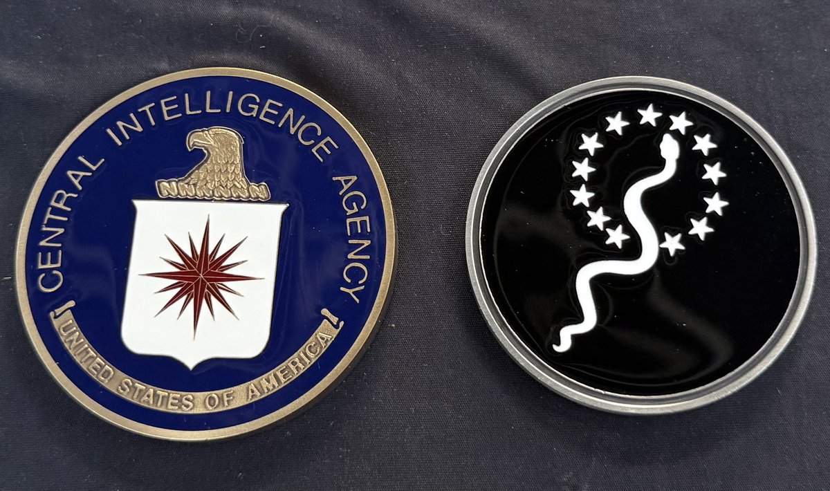 ApexDefenseGrp's tweet photo. @tokenindian93 Two seperate medallions. One is a service medal presented for valor, the other on the right is an SIS (senior intelligence staff) issued Ground Branch omega program medallion, both are 3” and extremely heavy. https://t.co/xozJ03D1H8