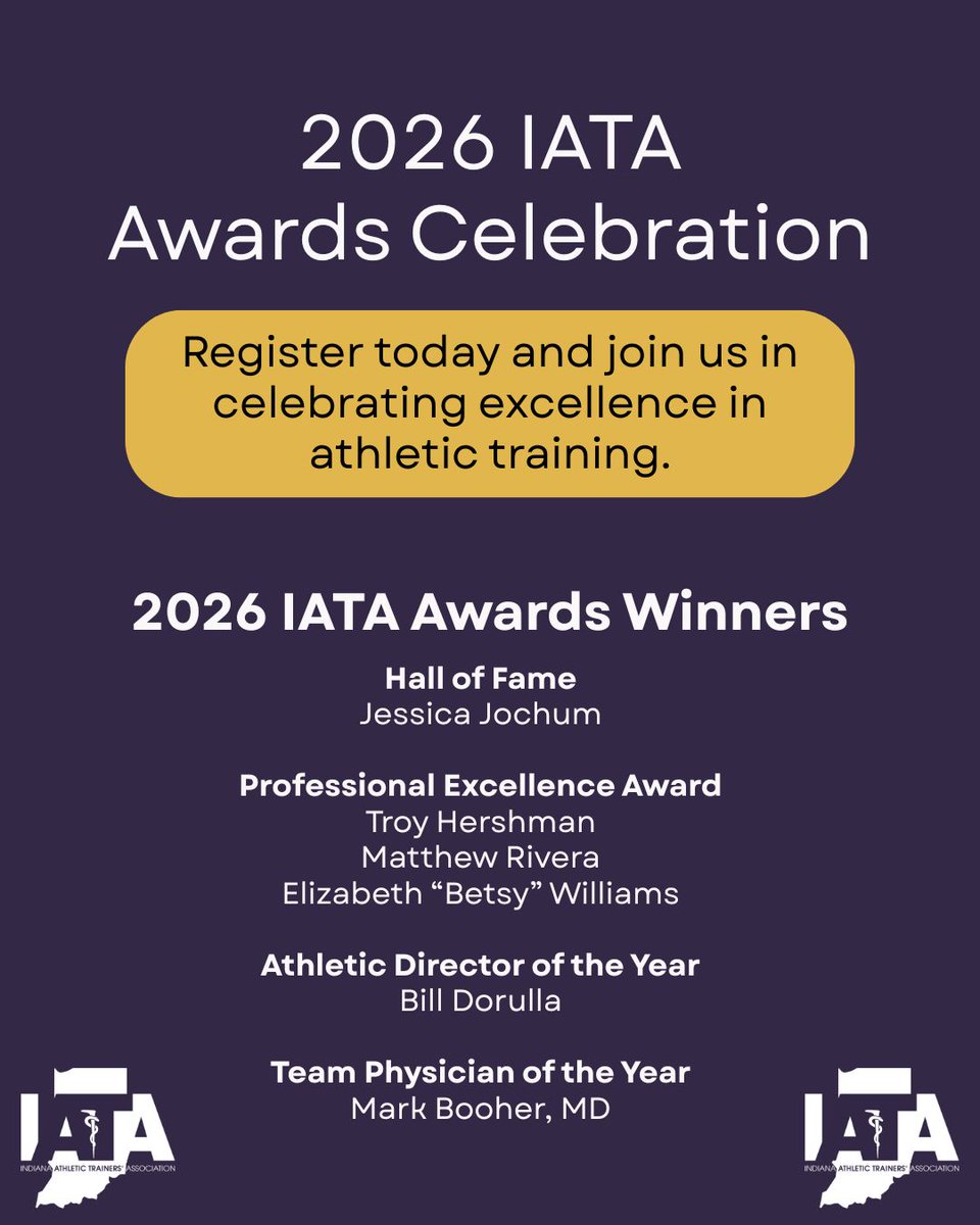 iata_in's tweet photo. Register today and join us in celebrating excellence in athletic training.
https://t.co/0pxFtB55qa
#IATA_IN #IataAwards https://t.co/EhiGRlQNac