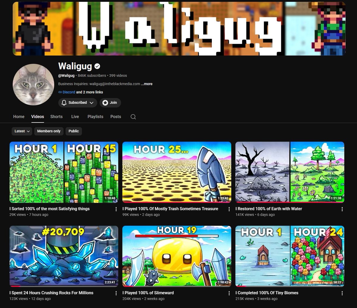 akaRyanVisuals's tweet photo. For the past few months I've been working as a thumbnail artist for @waligug_ !

I wanted to showcase what I've been up to, I've got some dope things in the works and will be around a lot more often :D

(also people keep commenting that his thumbnails are AI so I'll be posting more about them lol <3)