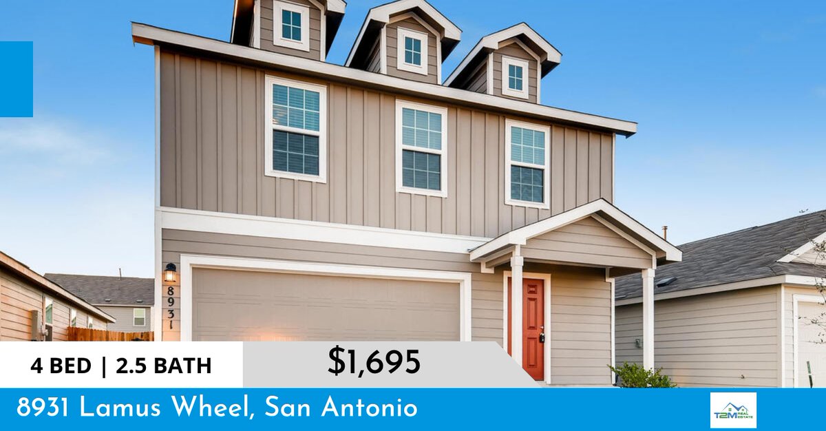 t2mre's tweet photo. 🏡 Ready for Move-in!  Northwest San Antonio
📍 8931 Lamus Wheel | San Antonio, TX 78254

Get ready — this spacious two-story home in NW San Antonio will be available soon! 🌟
Located in a growing area near Alamo Ranch, this hom... https://t.co/WGWmRuSq9r https://t.co/Qreb4I8TaB