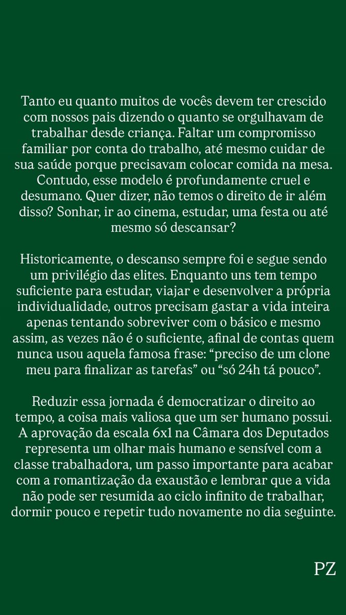 cinetake_'s tweet photo. O óbvio precisa ser dito. PELO FIM DA ESCALA 6x1! https://t.co/vJxmu9KgSL