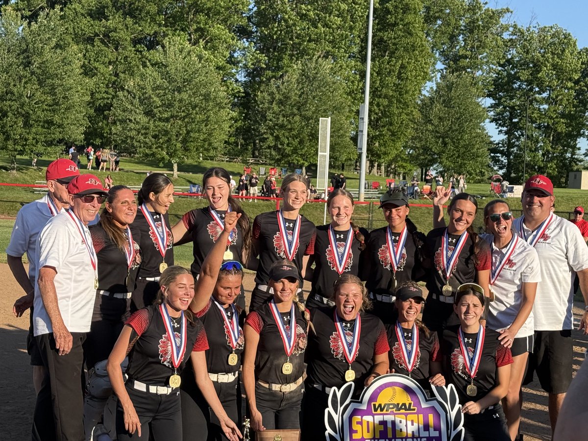 EFWarriors's tweet photo. WPIAL Champions!! We are so proud of our girls softball team!! Congratulations!❤️🖤 https://t.co/vQgDurdPOM
