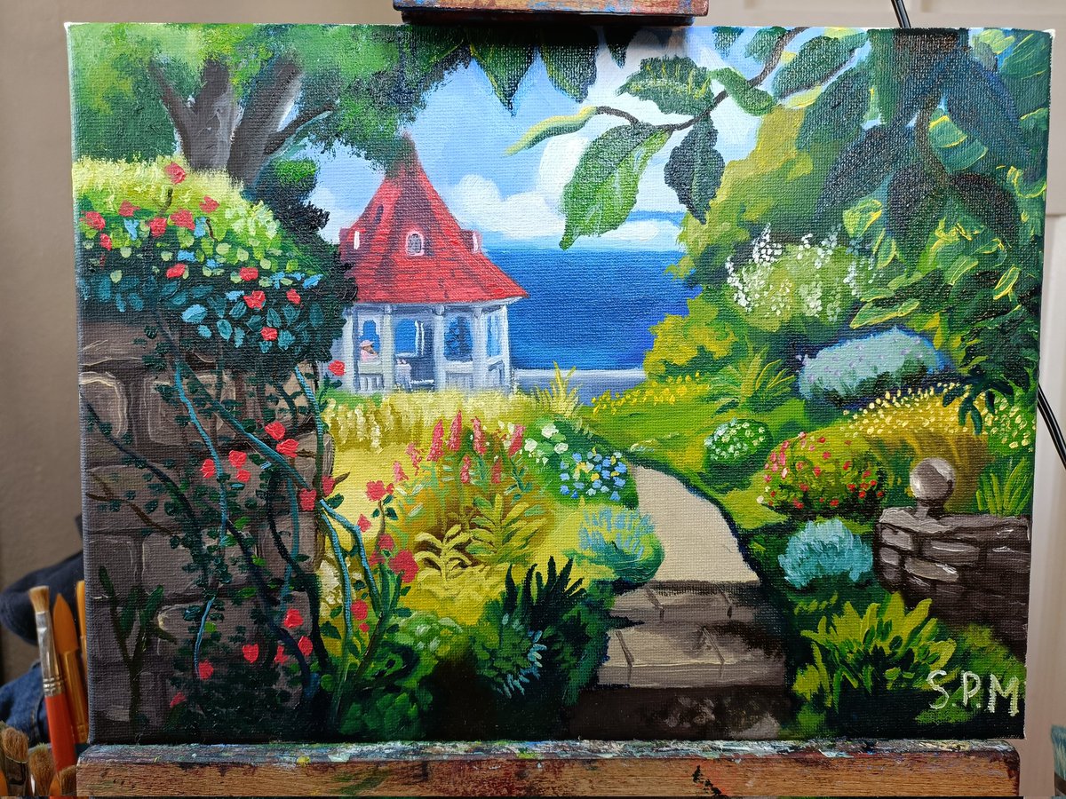 ThePrinceOfMar2's tweet photo. I spend so much time working on my games it's nice or do some painting from time to time. #ghibli #porcorosso #Porco_Rosso #oilpainting #oiloncanvas #Gina #Ginasgarden https://t.co/pUgsqYdPih