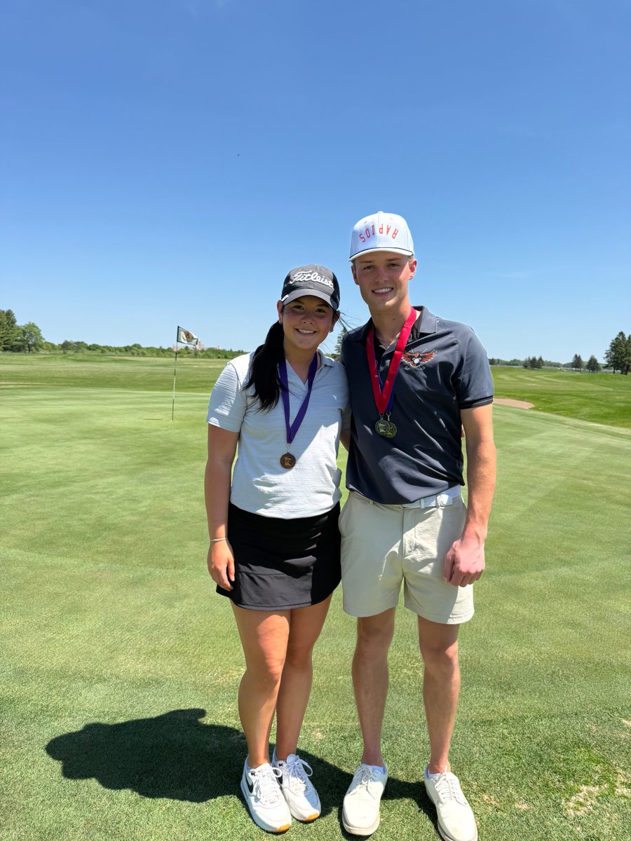 GRactivities's tweet photo. Marco Rolle and Bri Dekich both qualified for the state tournament in golf with two great rounds in sections. Thunderhawk Proud! https://t.co/uQxBiTI9EQ