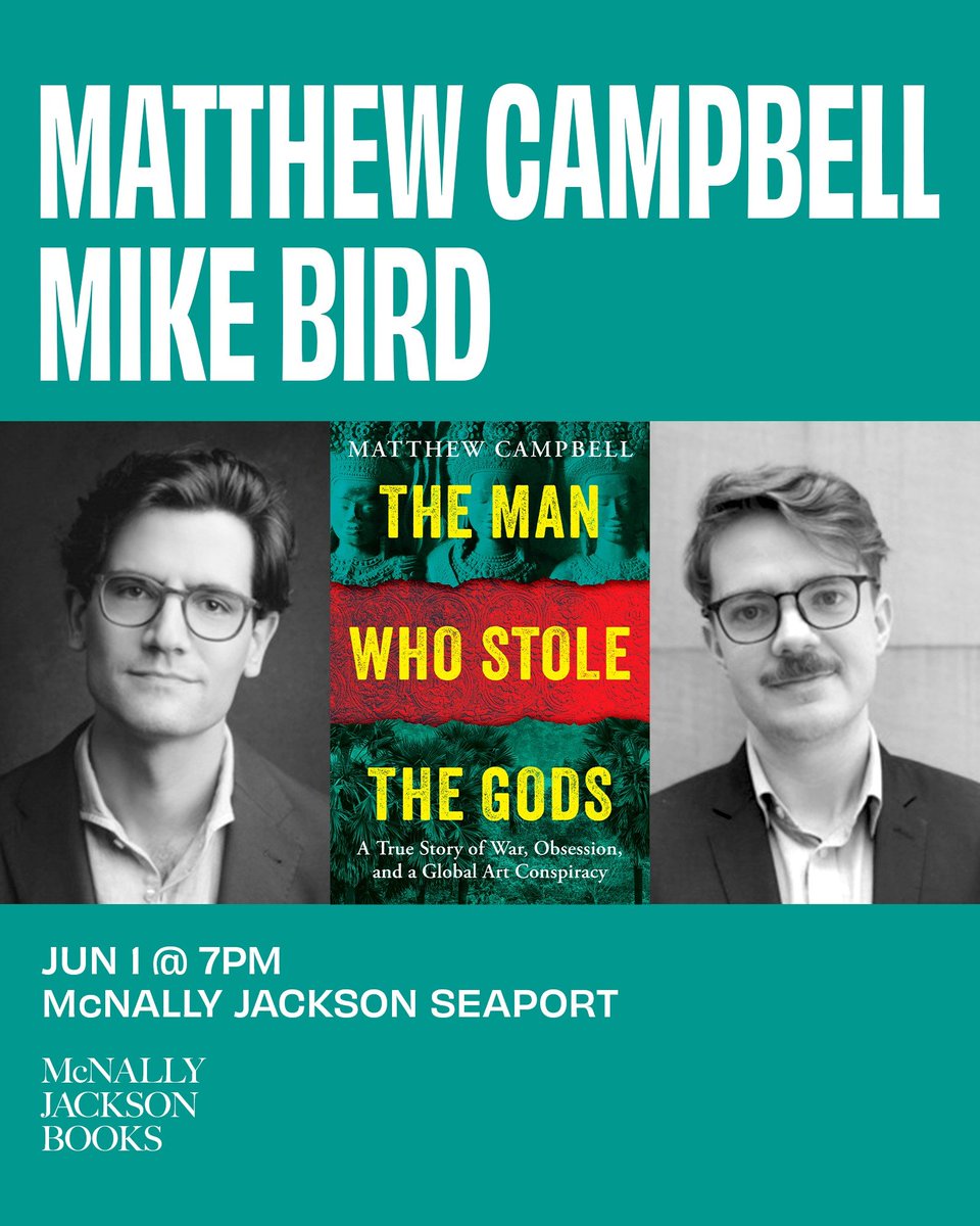 Birdyword's tweet photo. If you're within 100 miles of NEW YORK CITY on June 1st, you would be REMISS not to find your way you MCNALLY JACKSON SEAPORT at 7pm for this once-in-a-generation event. I'll be speaking to @MattCampbell about his brilliant book, The Man Who Stole The Gods https://t.co/KmhL7k0C8V
