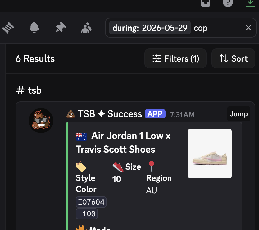 the_shitbot's tweet photo. 1 nike au travis canary @lattender. selected. imagine losing to a shit bot https://t.co/EiKAzEH6OP
