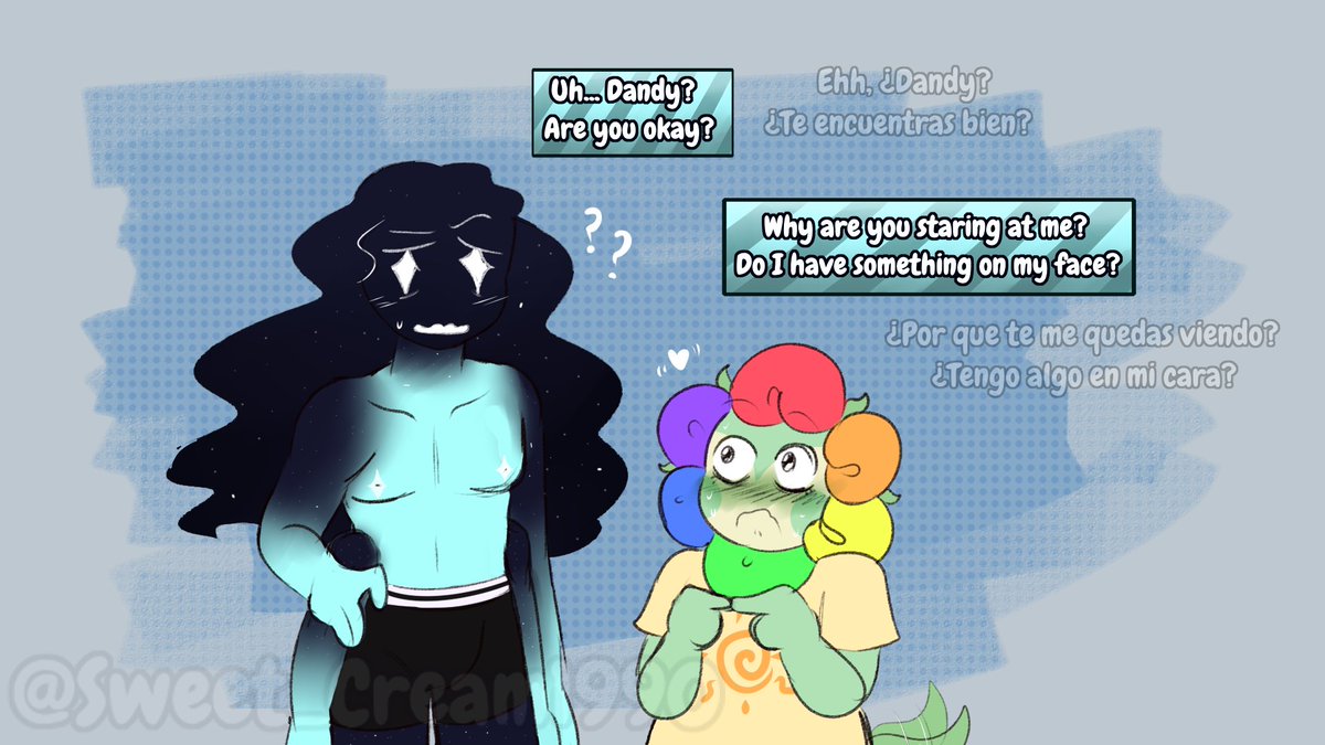AbyCerezas's tweet photo. 🌘Astro Face 🌘 [OLD Repost] (1/2)

I spent all day working on an animation assignment, it turned out horribly and I wasted time 
So I'm bringing you an old comic so you don't go without a post today

#Moonflower #dandysworld https://t.co/c6wAM9kGJ6