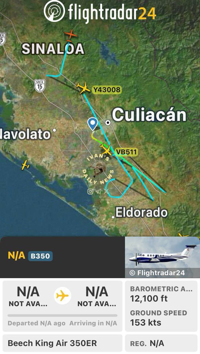 idn__03's tweet photo. Culiacán, Sinaloa 📍

Aeronave de inteligencia hizo vuelos de reconocimiento al sur de Culiacán en El Salado, El Álamo, Oso Viejo, y en Sánchez Celis 📍

📡🛰️📡 https://t.co/GiLb6z57ud