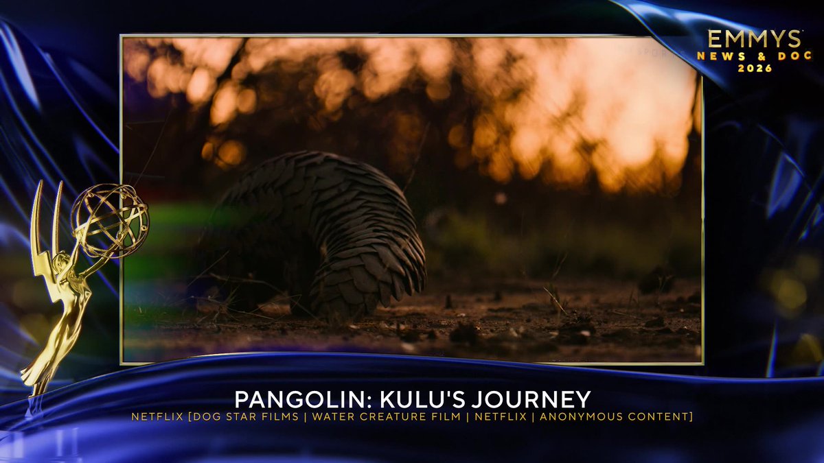TheEmmys's tweet photo. The #DocEmmys Award for Outstanding Music Composition: Documentary goes to Pangolin: Kulu's Journey (@netflix). https://t.co/XJeUJh1ADO