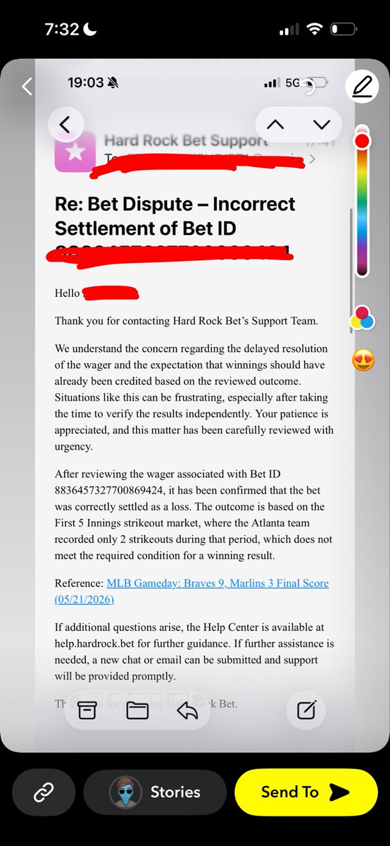 c69063's tweet photo. @HardRockBet In case y’all needed the date to actually, how is the starting pitcher pitch 6.1 innings then get 2 strikeouts? Maybe blasting you guys on social media will let you give my gf her dablooms, before I have to file with the BBB or gaming commission. Thieves, don’t gamble here. https://t.co/94xQ6wsFJO