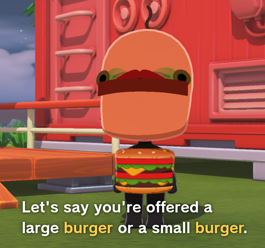 transfoxes's tweet photo. would you rather have one burger or two burger https://t.co/3H1OOv1CUn