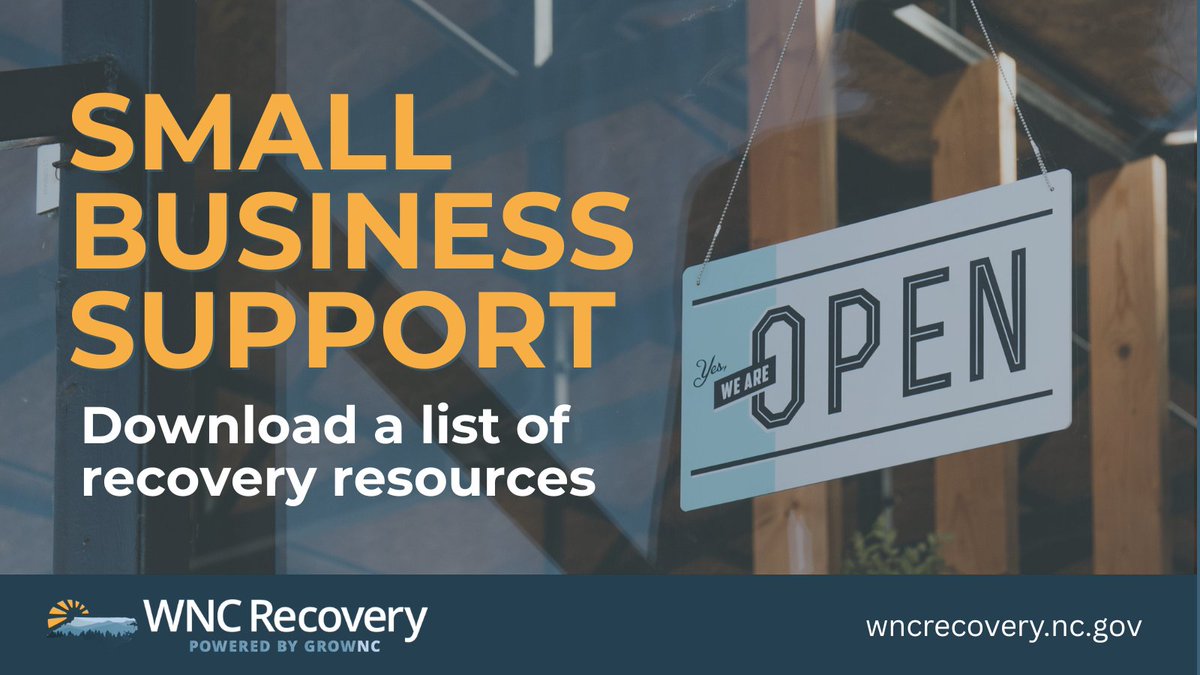 WNCRecovery's tweet photo. Find resources available to support small businesses recovery: https://t.co/yGYLoEM8Vn https://t.co/dUE3SNlMZD
