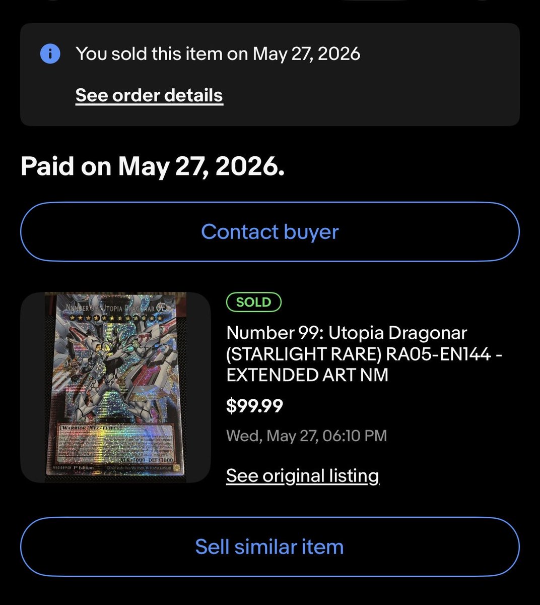 misterkrypt's tweet photo. ill miss my starlight but i already know they are boutta tank in price now that Grandmaster rares got announced, so long Numero 99, you were my best pull of all time🥀🫡 https://t.co/sZF7CexlBF