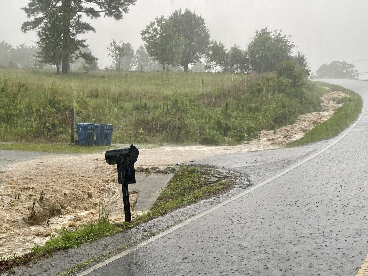 OutonaLemb's tweet photo. Flash flooding late this afternoon east of Albertville. Asbury, Martling &amp; Hustleville got a deluge! @weswyattweather https://t.co/80Rl2PdrOe