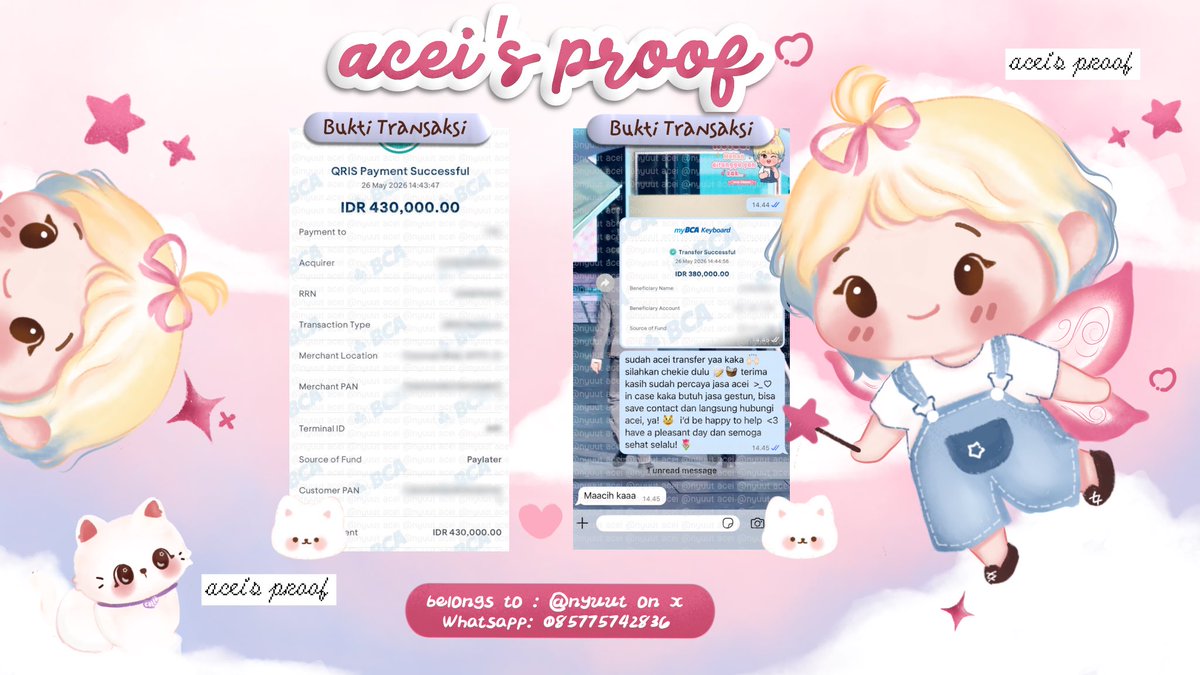kedaiacei's tweet photo. ˚₊‧꒰ testimoney by acei ꒱ ‧₊˚

˚ʚ♡ɞ˚ tiktok paylater 78Ok 
˚ʚ♡ɞ˚ tiktok paylater 52Ok   
˚ʚ♡ɞ˚ bca paylater 43Ok        
˚ʚ♡ɞ˚ spaylater 1.4jt https://t.co/Lt3TIga7dD