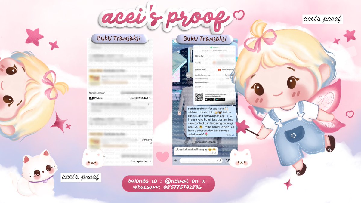 kedaiacei's tweet photo. ˚₊‧꒰ testimoney by acei ꒱ ‧₊˚

˚ʚ♡ɞ˚ tiktok paylater 78Ok 
˚ʚ♡ɞ˚ tiktok paylater 52Ok   
˚ʚ♡ɞ˚ bca paylater 43Ok        
˚ʚ♡ɞ˚ spaylater 1.4jt https://t.co/Lt3TIga7dD