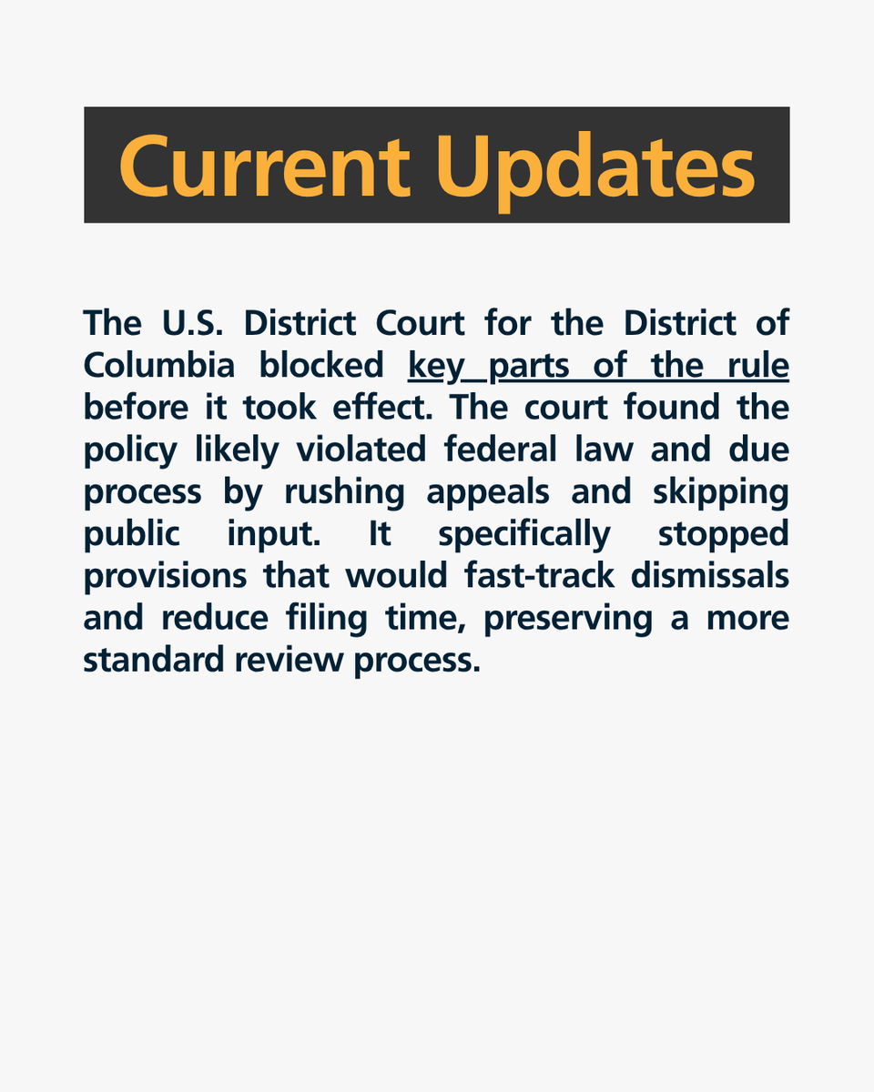 SAAPRIChicago's tweet photo. A federal court blocked parts of a proposed immigration rule that would have shortened deportation appeal deadlines and fast-tracked dismissals before full case review.

Read the full update: https://t.co/6i8N6qmWpq https://t.co/hQ4Lxh5ZwL