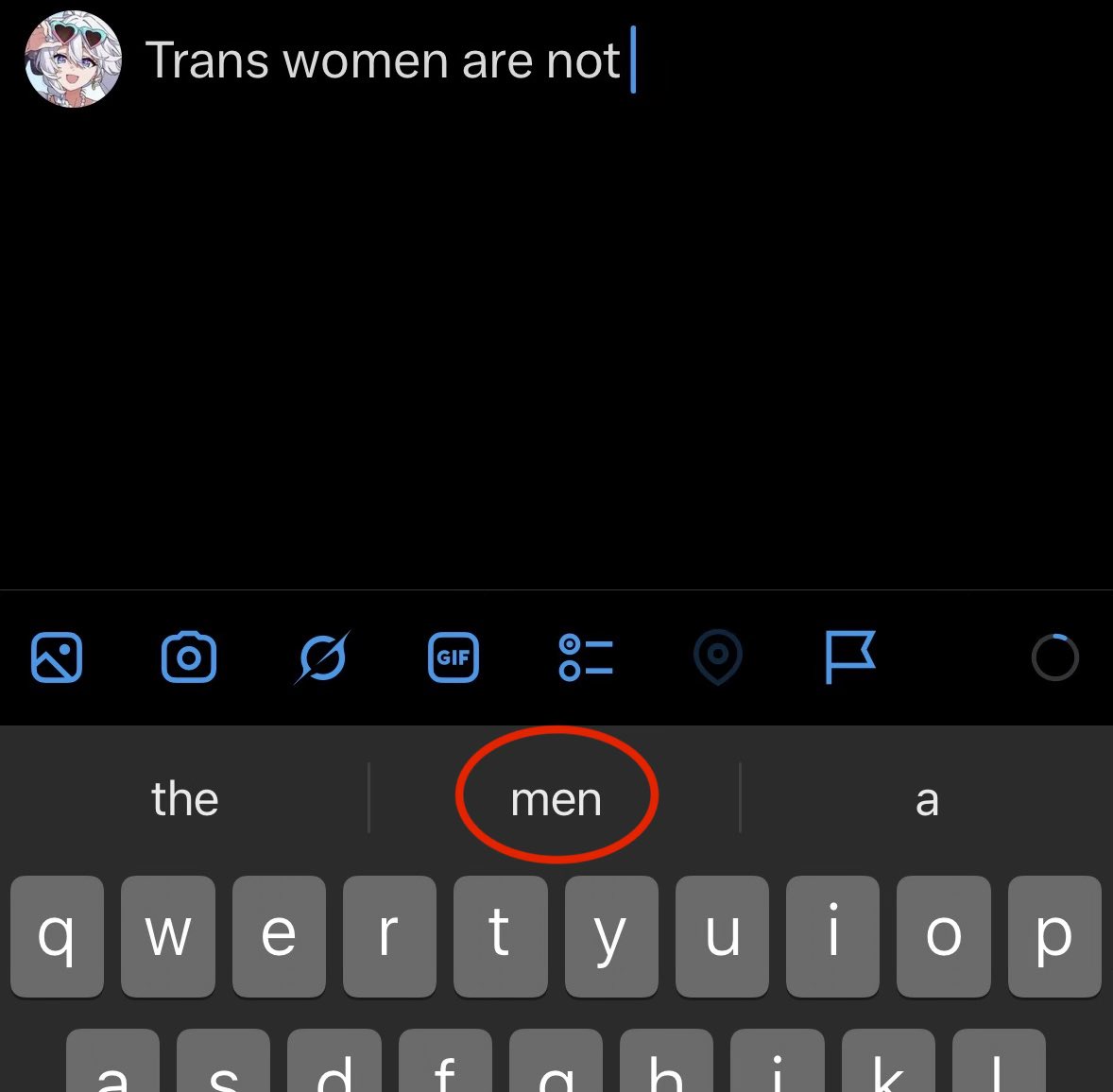 nkochrm's tweet photo. @Ash_Lee_IRL Trans women are not men https://t.co/UhoDPJSaGq