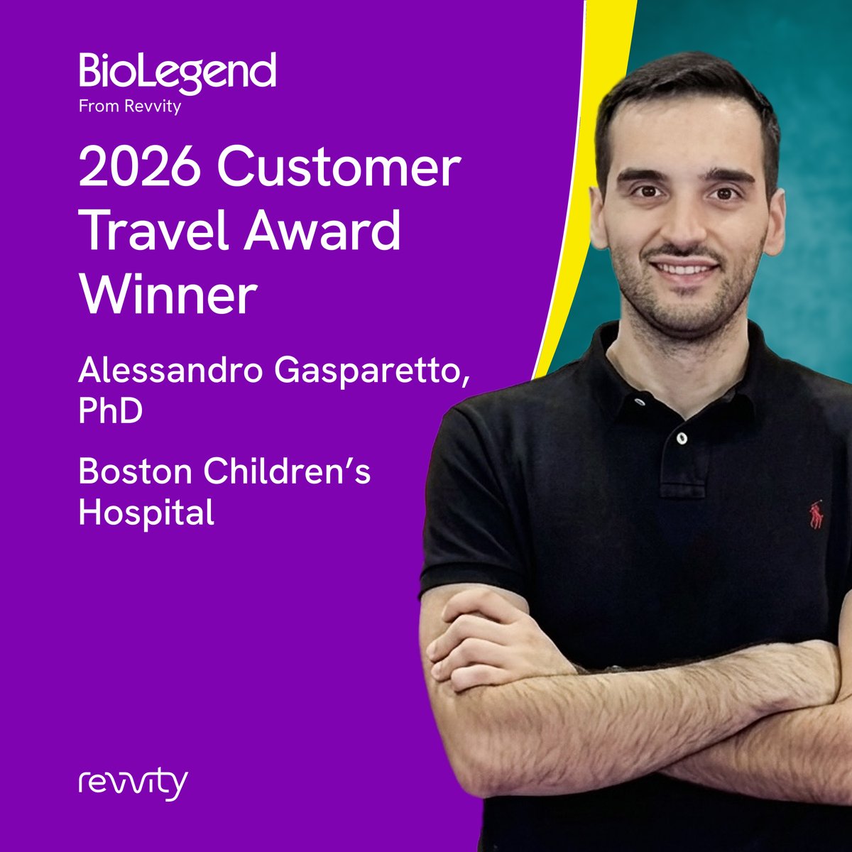 BioLegend's tweet photo. Congrats to Alessandro Gasparetto, winner of our 2026 Customer Travel Award, who presented his groundbreaking work on Merkel cell carcinoma and https://t.co/qHG6RQIAFV cell therapy at #AACR2026. https://t.co/2sETCCz2xM https://t.co/bibYL81tHp