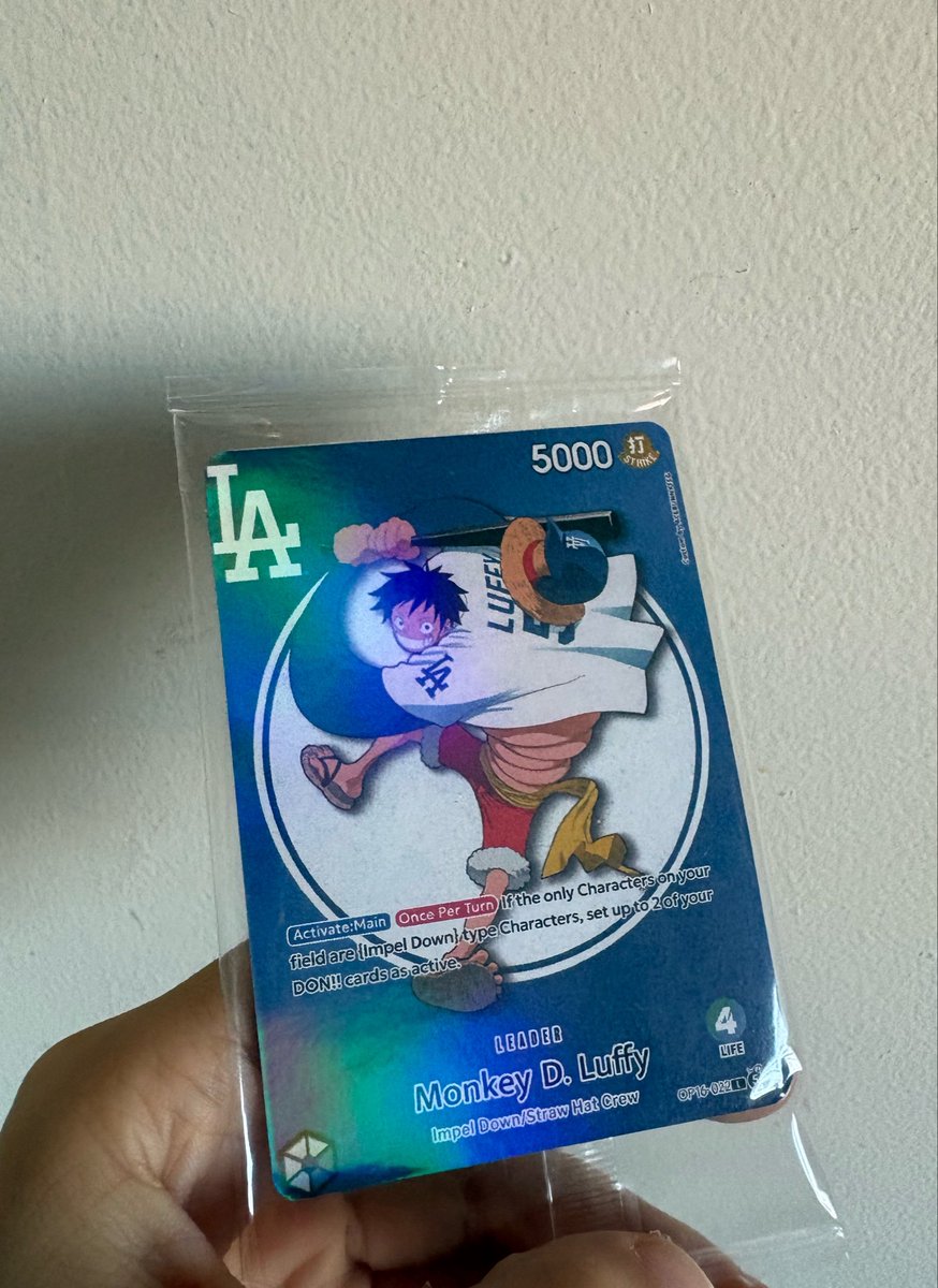 acebunnytcg's tweet photo. 🚨CONFIRMED!! LA DODGERS PROMOTIONAL CARD WILL BE INCLUDED DURING ONE PIECE NIGHT🚨
 Source: @sormiltcg https://t.co/7ZPFHT2xSM
