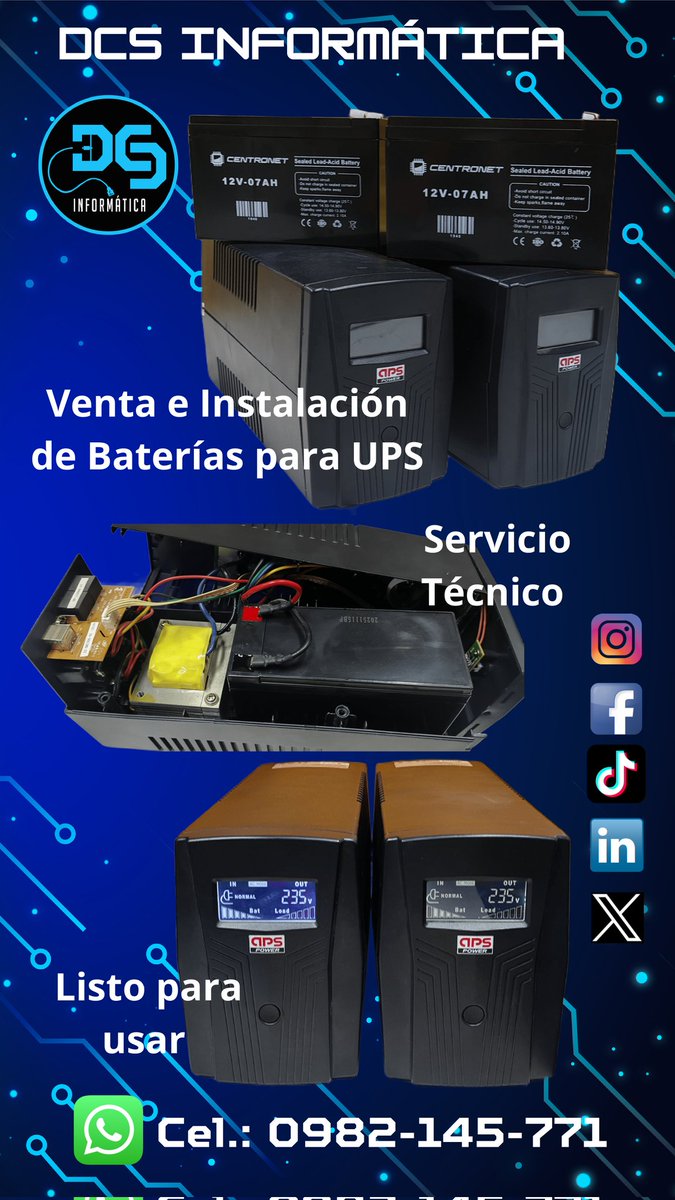 DCS_informatica's tweet photo. Venta e instalación de baterias para UPS 
#bateria #ups #informatica https://t.co/IbMB1Qo9Q8