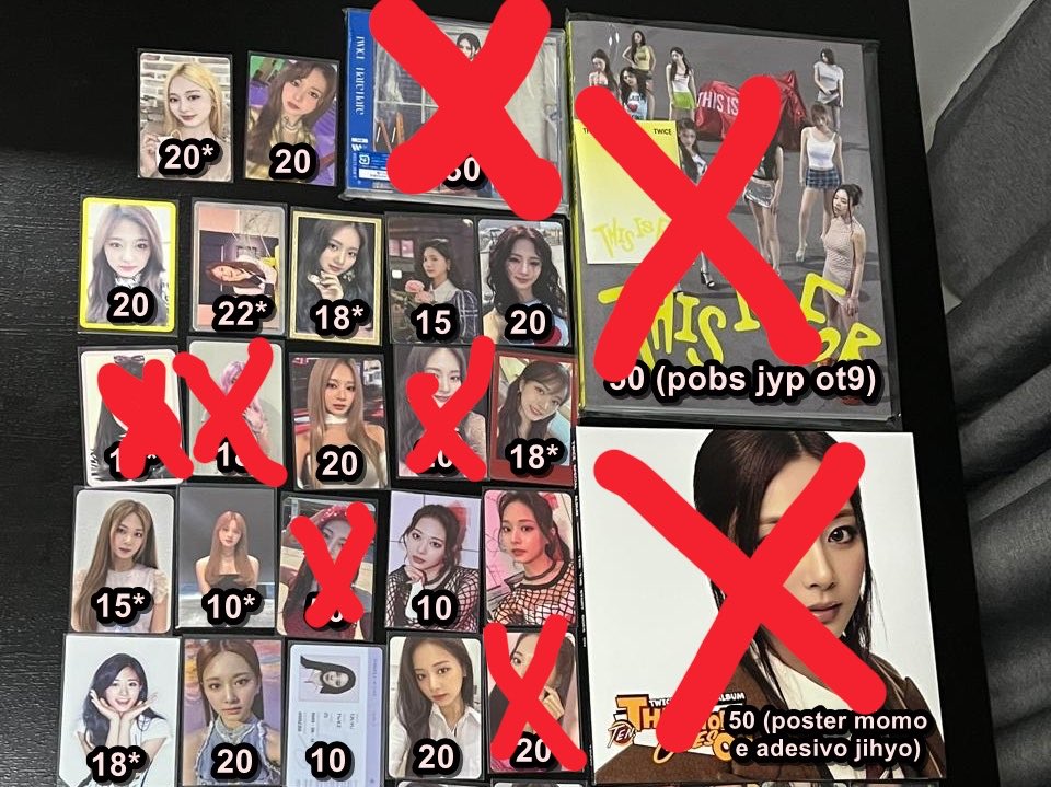 loveakiwitzuyu's tweet photo. ~ ATUALIZAÇÃO ~

DROP TZUYU/MINA/TWICE/LOVELYS🍭💙🩵🩷
Valores na imagem+frete calculado
~ * possuem pressmark/avarias pequenas (valor já descontado)
~ envio em até 3 semanas
~ feedbacks no fixado 
~ não reservo!
~ mando vídeo com certeza de compra 
❌ sensitive buyer https://t.co/awqyliOAGD