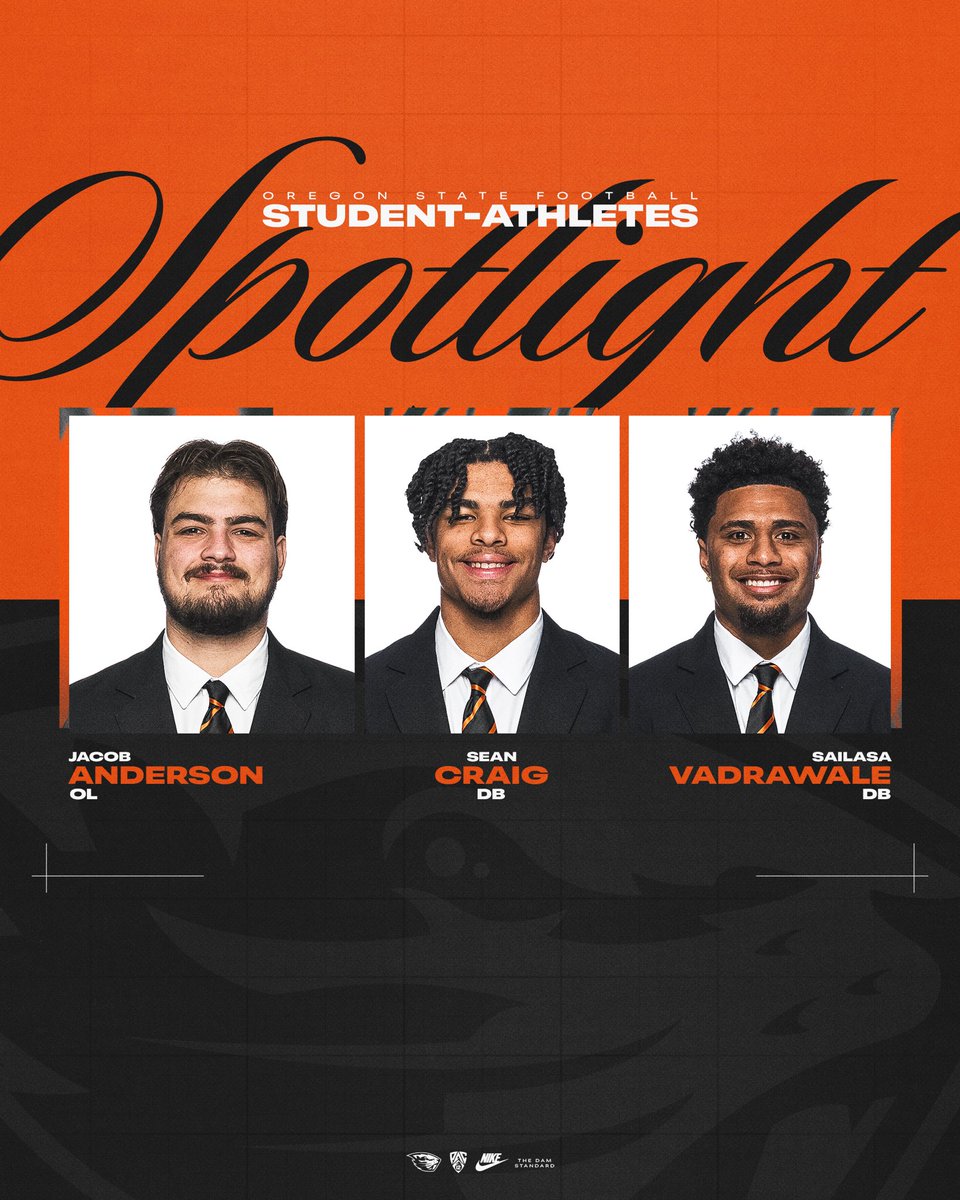 BeaverFootball's tweet photo. Shoutout to our Student-Athletes of the Week! 

Setting the standard in the classroom 👏 
—
#TheDamStandard https://t.co/D1yL9qM61v