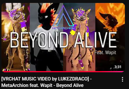GatchaPaws's tweet photo. MOM, GRAB THE CAMERA!

An awesome music video for @MetaArchion's song Beyond Alive just dropped on his YT! 

Music by @MetaArchion, @/MrWapit 
Video by @LUKEZDRACO https://t.co/XT16pLBLv3