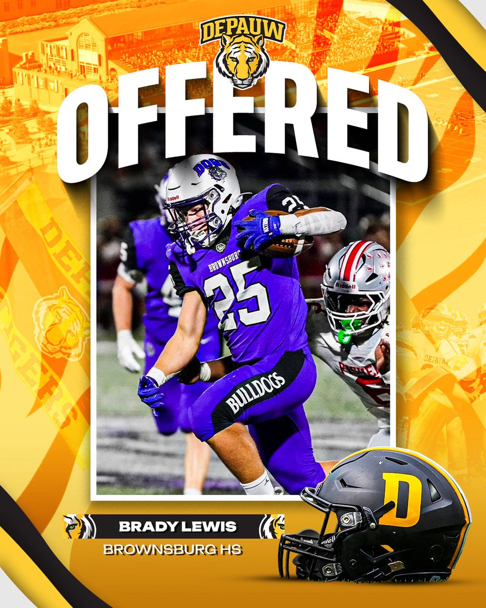 BradyLewisRB's tweet photo. After a phone call with @qbdietz I am blessed to receive my 5th offer from Depauw University!
@DePauwTigersFB @Leonidas_8_ @Jordansmith_08 @nickvecrumba27 @OscarFrye18TD @BrandenSharpe23 @BHSdogsfootball @IndianaPreps @PrepRedzoneIN https://t.co/pn5GiIouRW