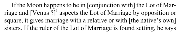 AsteresMaster's tweet photo. Some days you just open up Rhetorius and see incest markers. https://t.co/T4x1tniXnv