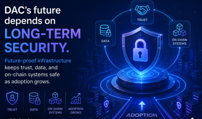 MinhLe1264's tweet photo. DAC’s future depends on long-term security. Future-proof infrastructure keeps trust, data, and on-chain systems safe as adoption grows. @dac_chain https://t.co/gwOoAwz9Cl