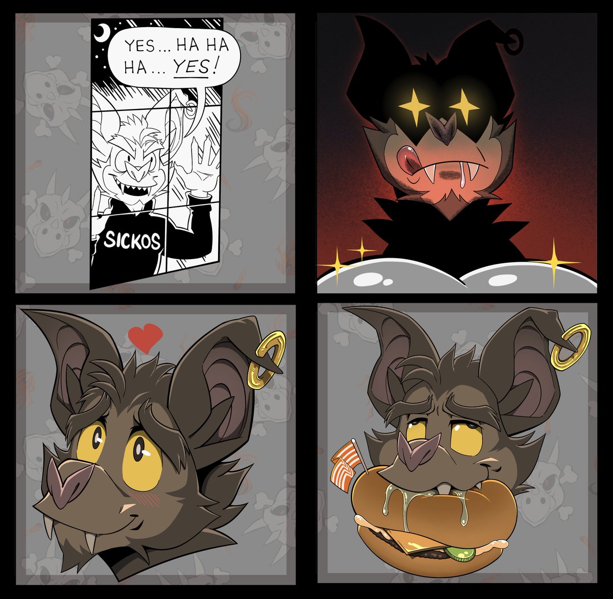 NidtheDragon's tweet photo. Been sketching lots of Nidbat expressions while figuring out an updated  design for him, and I turned my favorites into stickers!
Check 'em out  here!
https://t.co/TTzg7eUXzG https://t.co/3TSVwSwLDJ