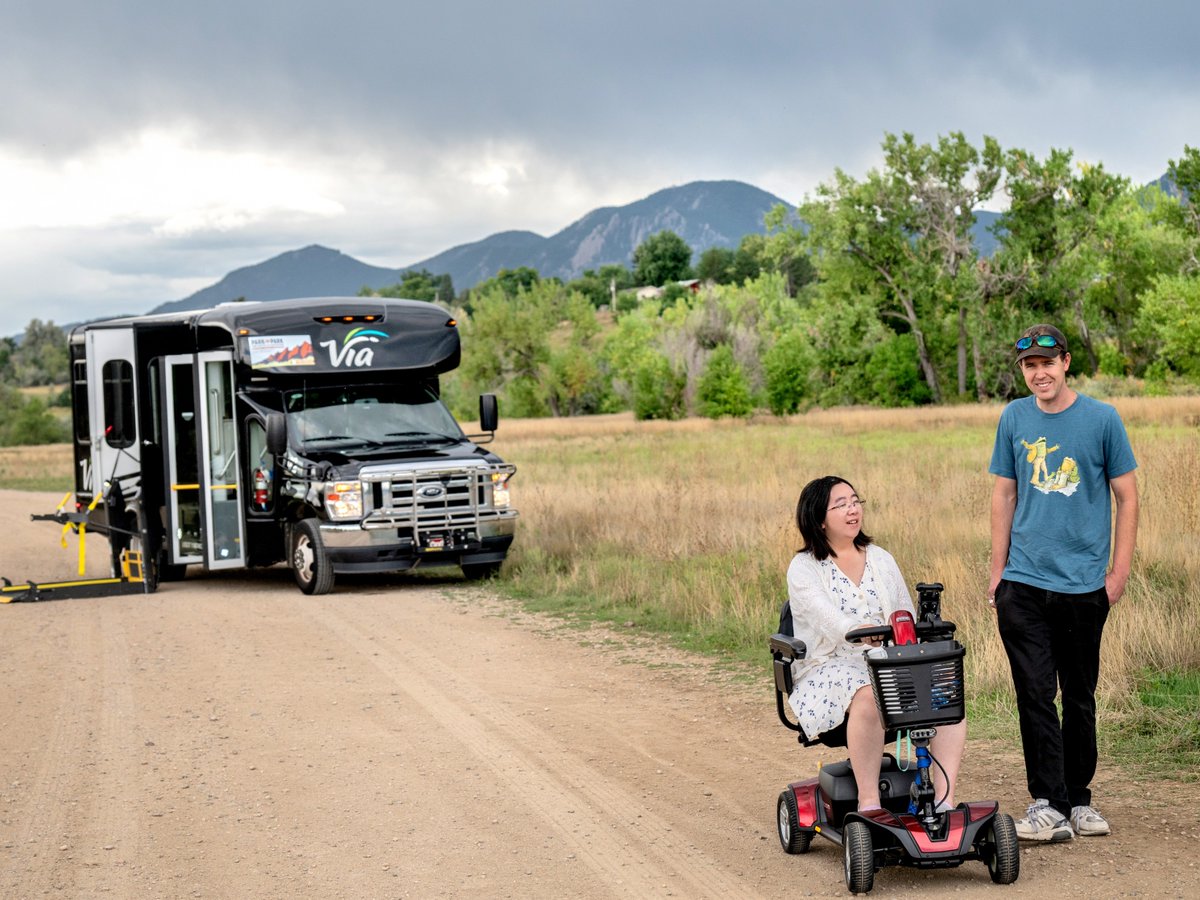 DRCOGorg's tweet photo. Congrats to Esther Concha of @ViaColorado, one of DRCOG's photo contest winners! The photo commissioned from Darcy Kiefel Photography shows how Via Mobility offers safe, reliable transportation so older adults and people with disabilities can travel independently and confidently. https://t.co/K6wXTCieWQ