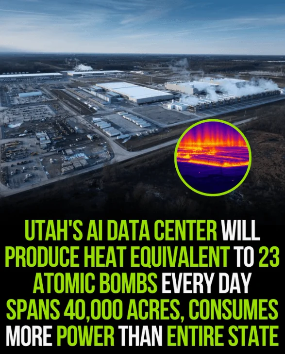 HedgieMarkets's tweet photo. 🦔Utah approved a 40,000 acre AI data center that would dump the heat equivalent of 23 atomic bombs into the surrounding valley every single day. Kevin O'Leary's Stratos Project needs 9 gigawatts of power to run, more than double what the entire state currently uses, and it plans to generate all of it on-site by burning natural gas. In a state where the governor has asked residents to pray for rain, the facility would consume somewhere between 4 and 16 billion gallons of water per year.

The state military development authority cut taxes from 6% to 0.5% to land the deal, the county approved it before environmental studies were finished, and when thousands of residents showed up to object, the county started charging $15 per complaint.

My Take
O'Leary has $20 million invested in a project with a $100 billion buildout estimate and zero named tenants. Nobody has publicly committed to renting the compute. He's calling it a national security priority and blaming Chinese interference for the backlash, but none of that answers the obvious question: who is actually paying for this? Strip away the patriotism branding and it looks like a speculative energy play in an AI jacket.

A USU physicist says the waste heat could raise nighttime temperatures in Hansel Valley by 8 to 12 degrees year round. The Great Salt Lake is already drying up. You can support data center buildout and still look at this specific project, in this specific location, approved through this specific process, and think somebody is getting played.

Hedgie🤗