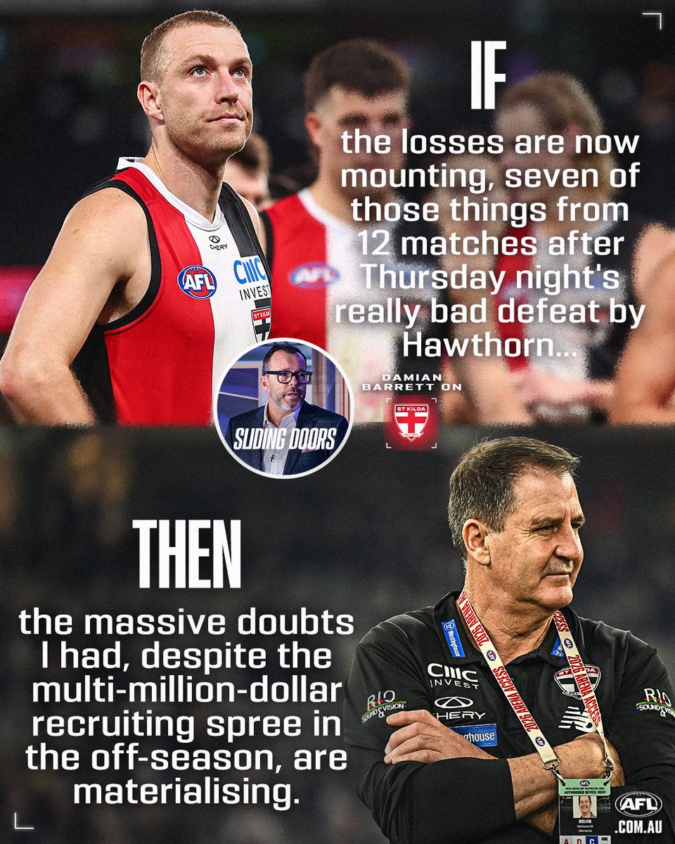 AFL's tweet photo. "Ross the Boss needs to transform his ways. His current, ultra-conservative gameplan is not working with this list" 👀

Check out what @barrettdamian has to say about your club in Sliding Doors: https://t.co/Wqn4lP6q7G https://t.co/4AtOhmi7vZ