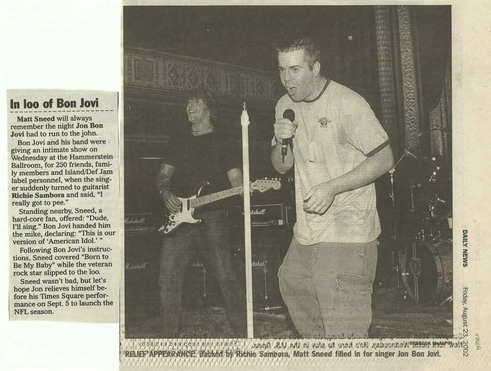 sneedradio's tweet photo. @ThatEricAlper That time Jon Bon Jovi had to pee. 2002. https://t.co/DtuubVQwus