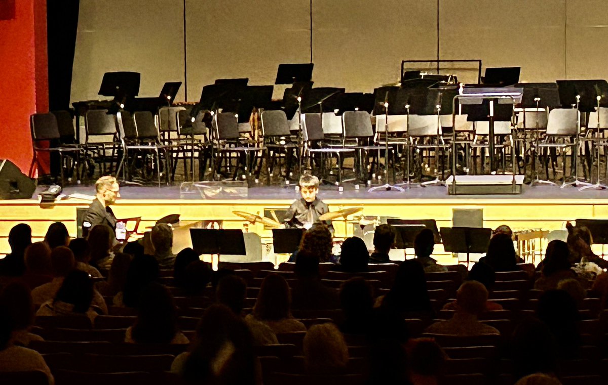 DavidGusitsch's tweet photo. The Jazz &amp; Percussion interludes were a nice touch to the show… Congrats to Mr. Zeiser &amp; all of his @SaxeMS students! 
🪘 🥁 https://t.co/itfuMHrXBr