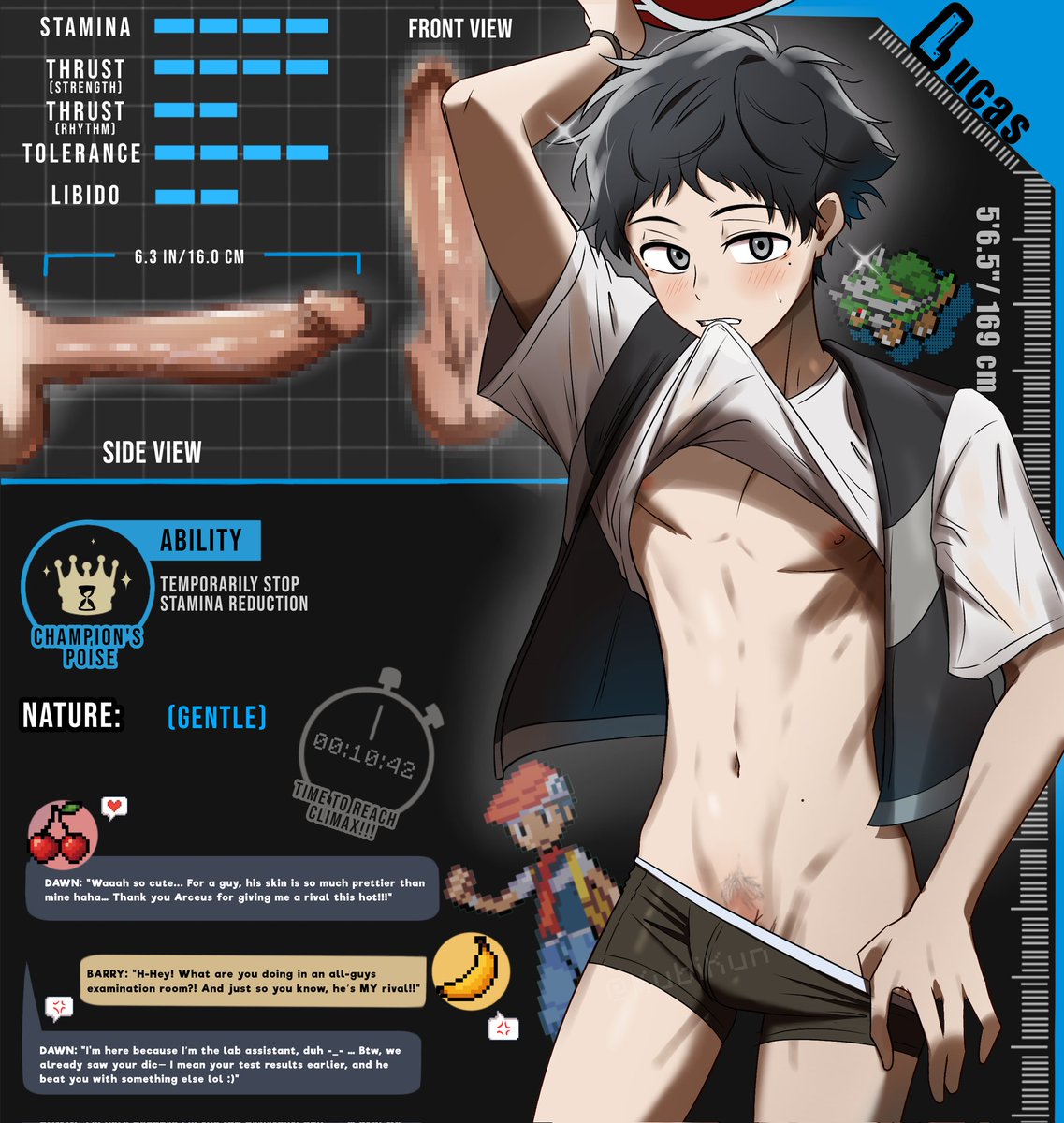 KubiKun's tweet photo. Sinnoh has some good trainers, they're all healthy! 😳📝🍆 https://t.co/p83Jp0VcOt