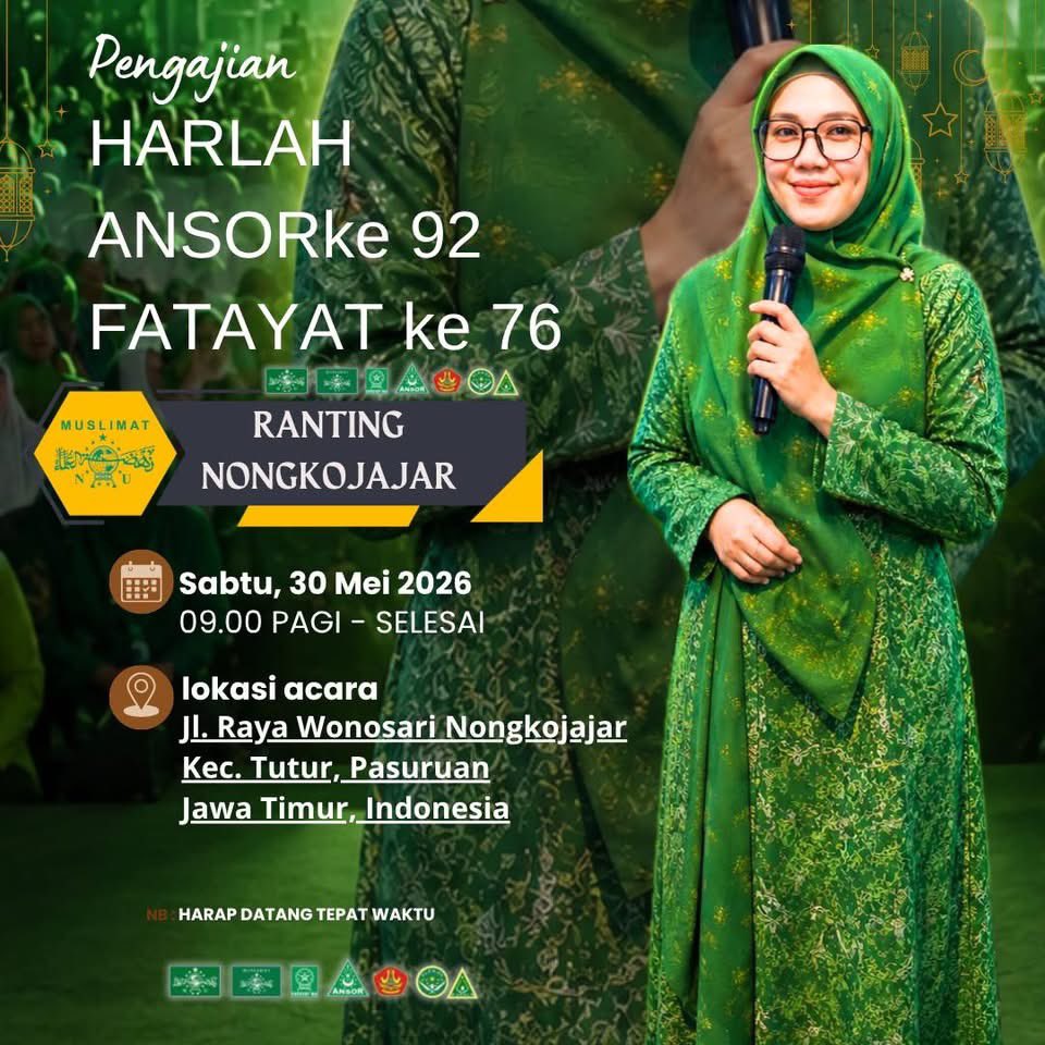 nada_sisca's tweet photo. #pengajian Bareng Ning #siscafarisadhona #siscanada #esefde  #ansor #banser #muslimat #fatayat #NU #lazisnu #ippnu
🎙️=>   Nongkojajar - HARLAH ANSOR ke 92 &amp; FATAYAT ke 76
🗓️ =>  sabtu,30-mei-2026 jam 9 pagi
📍=>   Jl. Raya Wonosari Nongkojajar, Tutur, Kec. Tutur, Pasuruan, Jatim https://t.co/JsIsKiggdx