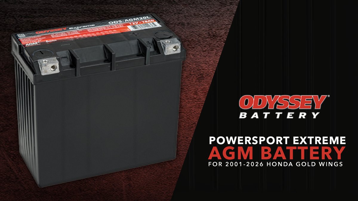 wingstuff's tweet photo. Upgrade your Gold Wing with the Odyssey Powersport Extreme AGM Battery! Fits 2001-26 models 

✅ Massive starting power
✅ Maintenance-free AGM design
✅ Built for long-distance touring
✅ Longer battery life

Click to order: https://t.co/UOHfb21RYt https://t.co/vLc21edwFl