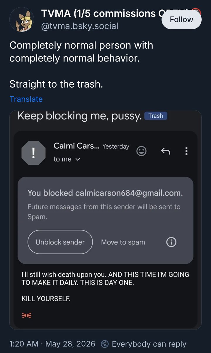 tvma34's tweet photo. News just in, this fucker acknowledged my emails and told his "followers" to avoid me or some shit. Suck my balls, TVMA. You're going to die a horrible death and i'll enjoy it. https://t.co/LVflyetuDf