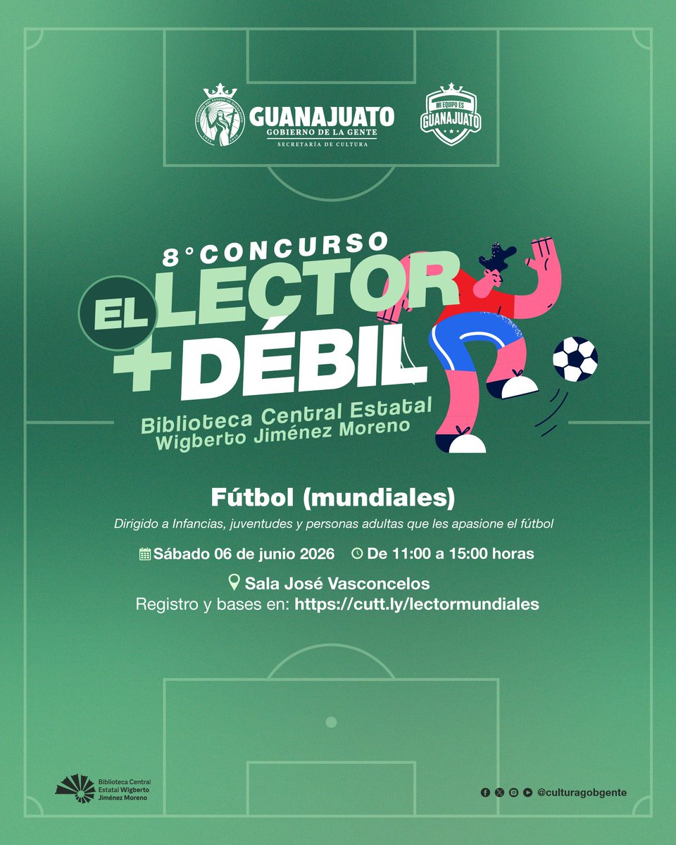LibiaDennise's tweet photo. Creo que hay algo muy especial en el futbol, y es que nos une, nos emociona y nos llena de buenos recuerdos. 😉

Vamos a vivir estas actividades, donde vamos a compartir historias, literatura, memoria y la pasión que tantas generaciones hemos sentido por el balón. ⚽ Hacer comunidad, disfrutar y seguir demostrando que en Guanajuato el futbol también nos une y nos inspira. ¡Los espero!

📍 Biblioteca Central Estatal Wigberto Jiménez Moreno
🎟️ Entrada libre